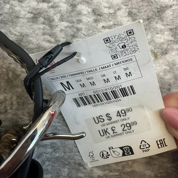 Zara Brown Snake Print Shoulder Bag - Picture 4 of 4